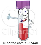 Cartoon Test Tube Mascot With Blood