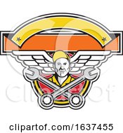 Crew Chief Crossed Spanner Army Wings Banner Icon by patrimonio