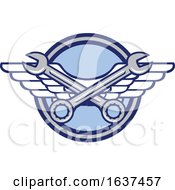 Poster, Art Print Of Crossed Spanner Air Force Wings Icon