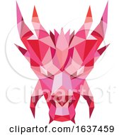 Poster, Art Print Of Dragon Head Front Low Polygon Style