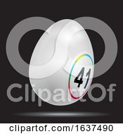 White 3D Easter Bingo Lottery Egg On Black