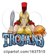 Poster, Art Print Of Spartan Trojan Gladiator Basketball Warrior Woman