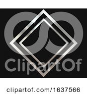 Carbon Fibre Background With A Metal Diamond Frame