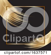 Poster, Art Print Of Elegant Background With Gold Frame And Brush Strokes