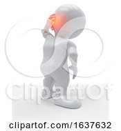 Poster, Art Print Of 3d Figure Holding His Head In Pain