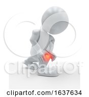 Poster, Art Print Of 3d Figure With Knee Highlighted In Pain