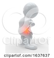 Poster, Art Print Of 3d Figure Holding His Hip In Pain