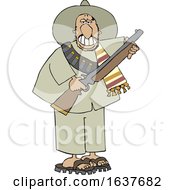 Cartoon Armed Bandito Holding A Rifle