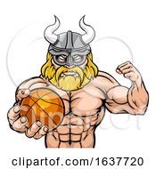 Poster, Art Print Of Viking Basketball Sports Mascot