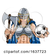 Poster, Art Print Of Viking Trojan Celtic Knight Soccer Warrior Woman