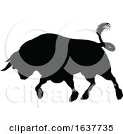 Poster, Art Print Of Bull Charging Silhouette