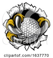Poster, Art Print Of Golf Ball Eagle Claw Talons Ripping Background