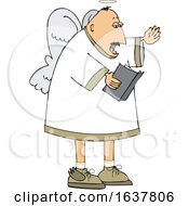 Poster, Art Print Of Cartoon White Male Angel Singing
