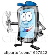 Poster, Art Print Of Cartoon Smart Phone Mascot Mechanic