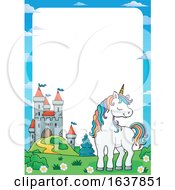 Poster, Art Print Of Unicorn And Castle Border