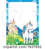 Poster, Art Print Of Unicorn And Castle Border