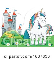 Poster, Art Print Of Unicorn And Castle