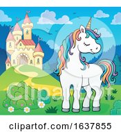 Poster, Art Print Of Unicorn And Castle