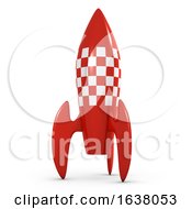 3d Retro Space Rocket On A White Background