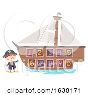 Poster, Art Print Of Kid Boy Hook Pirate Ship Numbers Illustration