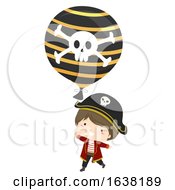Poster, Art Print Of Kid Boy Pirate Balloon Illustration