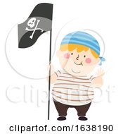 Poster, Art Print Of Kid Boy Pirate Big Boy Flag Wave Illustration