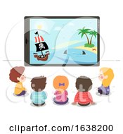 Poster, Art Print Of Kids Tablet Watch Pirate Story Illustration
