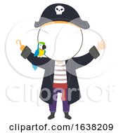Poster, Art Print Of Kid Pirate Parrot Blank Head Illustration