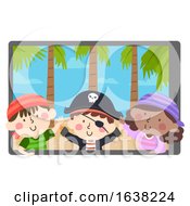 Kids Pirates Show Wave Island Tablet Illustration