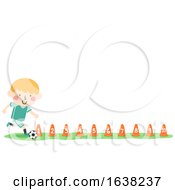 Poster, Art Print Of Kid Boy Football Training Cones Numbers
