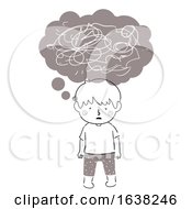 Poster, Art Print Of Kid Boy Doodle Negative Distorted Thoughts