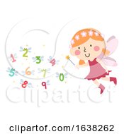 Poster, Art Print Of Kid Girl Fairy Wand Numbers Wings Illustration