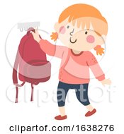 Poster, Art Print Of Kid Girl Hang Bag After School Routine