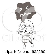 Kid Girl Doodle Fear Express Illustration