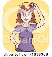 Girl Confusion And Irritability Illustration