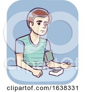 Man Blood Pressure Monitor Illustration