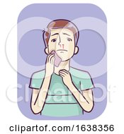 Man Symptom Nose Bleed Illustration