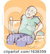 Poster, Art Print Of Senior Man Symptom Joint Stiffness Illustration