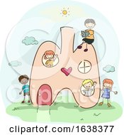 Poster, Art Print Of Stickman Kids Lung Center Illustration