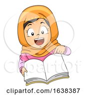 Kid Girl Muslim Classroom Language Open Book