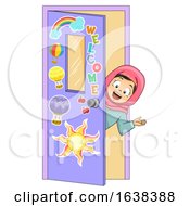 Poster, Art Print Of Kid Girl Muslim Classroom Welcome Illustration