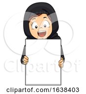 Poster, Art Print Of Kid Girl Muslim Qatar Blank Board Illustration