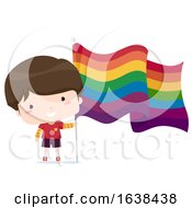 Boy With LGBT Flag Illustration