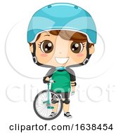 Kid Boy Unicycle Illustration