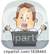 Poster, Art Print Of Man Laptop Angry Illustration