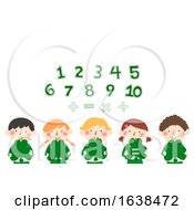 Poster, Art Print Of Kids Clovers Numbers Math Illustration
