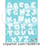 Poster, Art Print Of Airplane Clouds Alphabet Illustration