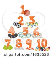 Poster, Art Print Of Sports Balls Numbers Illustration