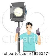 Man Light Technician Illustration