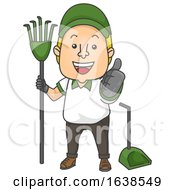 Poster, Art Print Of Man Poop Cleaner Job Ok Illustration
